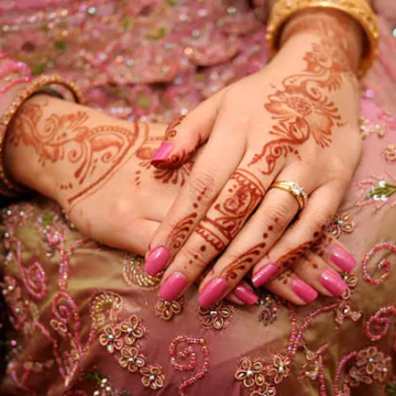 Henna on woman's hand