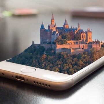 island growing out of a mobile phone