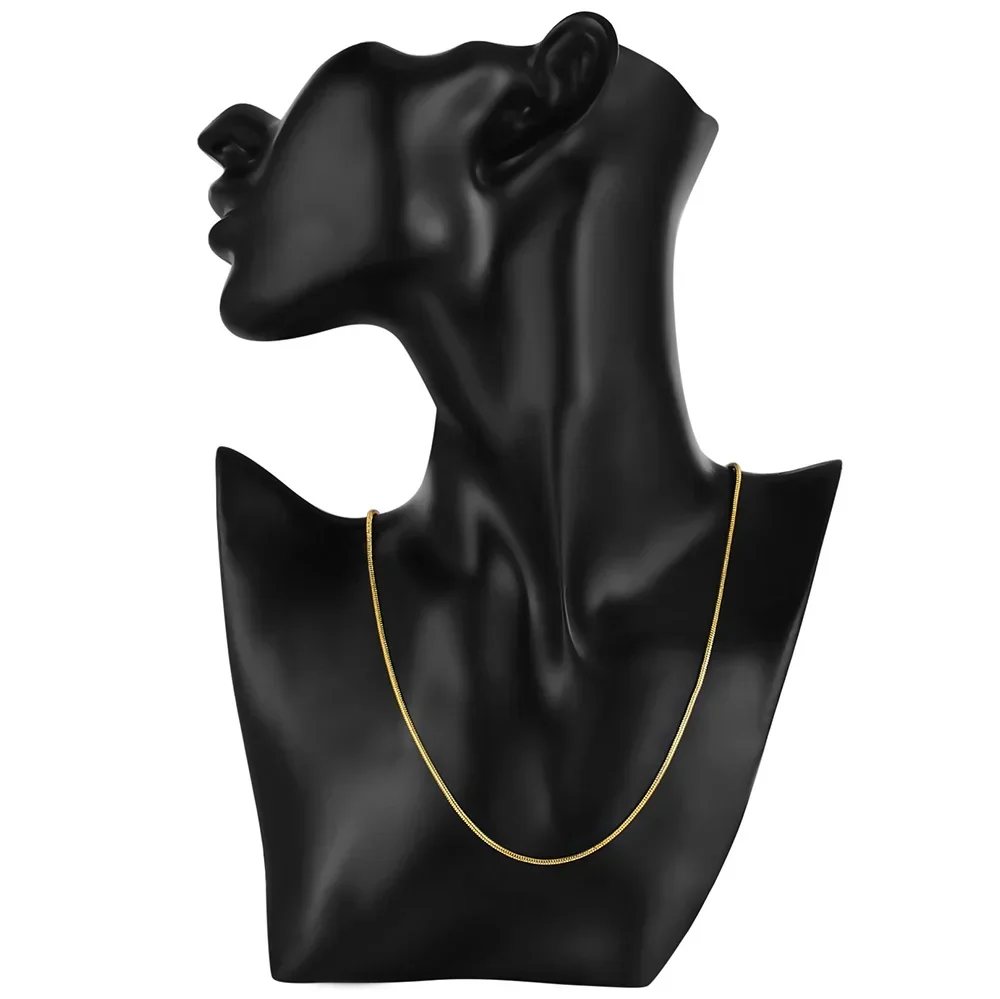 ALIZERO 18K Gold 2mm Snake Chain Necklaces 16/18/20/22/24/26/28/30 Inches Women Men Fashion Fine Jewelrys Gifts