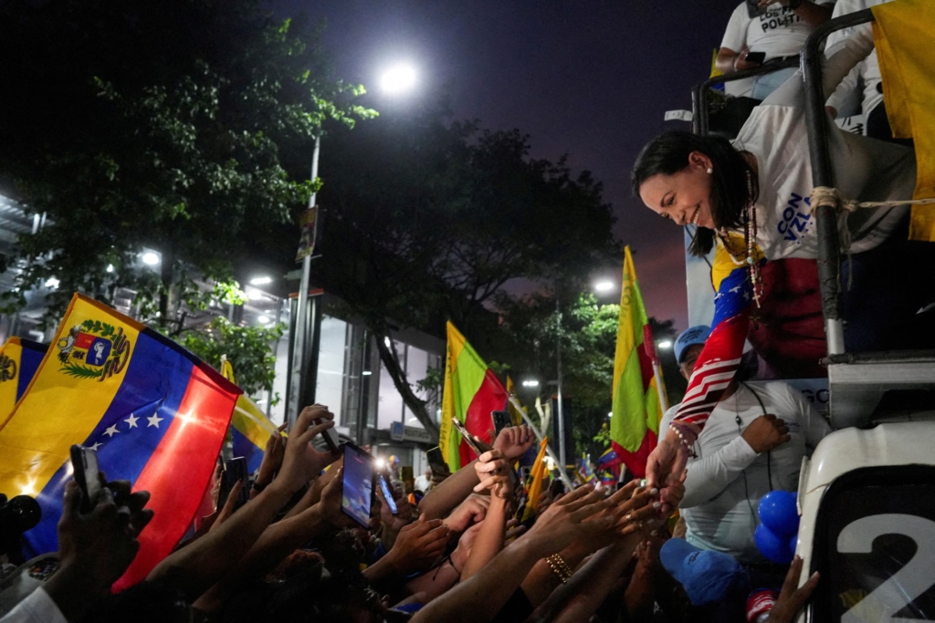 Maria Machado and supporters 